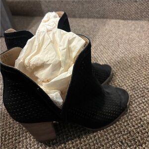 Black Perforated Ankle Boots